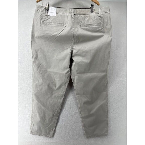 Talbots NWT Relaxed Chino Pants 16 light khaki beige stretch cotton ankle solid - Picture 7 of 8